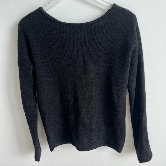 Sézane Gaspard Cardigan Black Mohair Blend Button Sweater S - Picture 5 of 10